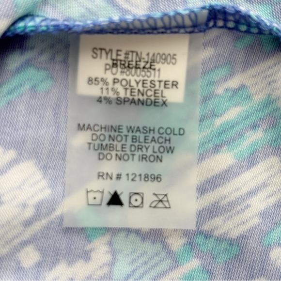 Title Nine Breeze Cowl Neck Dress Medium Blue Sleeveless Geometric Print - Picture 6 of 7